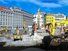 Demolice v centru Prahy má svá úskalí. Firma musela v centru Prahy použít menší... Demolice v centru Prahy má svá úskalí. Firma musela v centru Prahy použít menší...