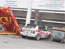 Na zl�nsk� Barum Rally vyl�tl z trati v�z ma�arsk� pos�dky. Stalo se to v...