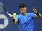 ABSOLUTN� KONCENTRACE. Tom� Berdych ve �tvrtfin�lov�m utk�n� US Open proti
