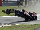 SKON�IL JAKO PRVN�. Jean-Eric Vergne z t�mu Toro Rosso uk�zal svou nezku�enost