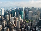 Pohled z Empire State Building sm�rem k severu. Uprost�ed vidíte mrakodrapy...