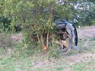 Dodávka, která havarovala u Kunžaku na Jindřichohradecku. Dodávka, která havarovala u Kunžaku na Jindřichohradecku.