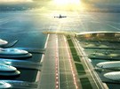 Vizualizace nového plovoucího letiště v ústí Temže v Londýně, jak ho navrhuje Vizualizace nového plovoucího letiště v ústí Temže v Londýně, jak ho navrhuje