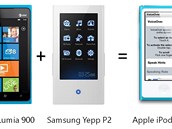 Vtip nar�ej�c� na podobnost nov�ho iPodu Nano s produkty v�robc� Nokia a