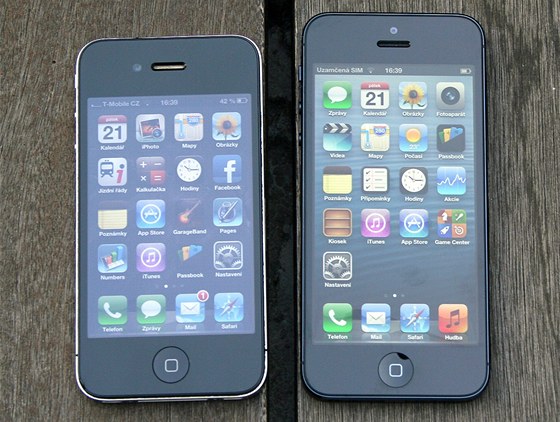 Na v�t�� displej iPhonu 5 se vejde o jeden ��dek polo�ek v hlavn�m menu nav�c. 