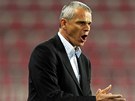 Spar�ansk� kou� V�t�zslav Lavi�ka burcuje sv�j t�m v duelu s Olomouc�.