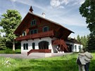 Vizualizace: Pavilon Löschner s uvažovaným Muzeem Mattoni. Vizualizace: Pavilon Löschner s uvažovaným Muzeem Mattoni.