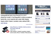 iPhone 5 - ve zobrazen� na ���ku lze internetovou str�nku rozt�hnout po cel�