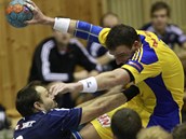 Momentka z extraligového utkání mezi házenkáři Dukly Praha a Frýdku-Místku. Momentka z extraligového utkání mezi házenkáři Dukly Praha a Frýdku-Místku.