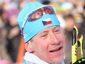 Luká� Bauer v cíli Jizerské padesátky 