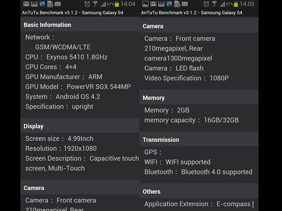 Výsledky benchmarku AnTuTu s chystaných Samsungem Galaxy SIV Výsledky benchmarku AnTuTu s chystaných Samsungem Galaxy SIV