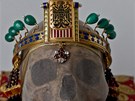 Lebka Svatého Václava, koruna, čelenka, renovace (7. března 2013, Praha) Lebka Svatého Václava, koruna, čelenka, renovace (7. března 2013, Praha)