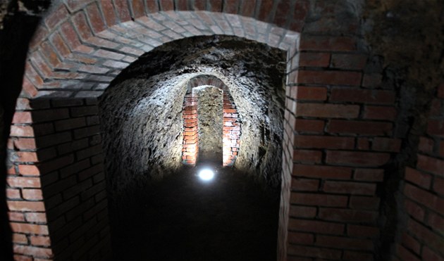 Sklepení pod historickým domem skrývají i ve skále vykutaná zákoutí. Sklepení pod historickým domem skrývají i ve skále vykutaná zákoutí.