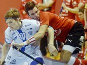 Ondřej Mikeš z Chodova (vlevo) a Tom Ondrušek ze Střešovic v semifinále Ondřej Mikeš z Chodova (vlevo) a Tom Ondrušek ze Střešovic v semifinále