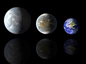 Poměrné velikosti planet objevených pomocí vesmírného teleskopu Kepler. Zleva:... Poměrné velikosti planet objevených pomocí vesmírného teleskopu Kepler. Zleva:...