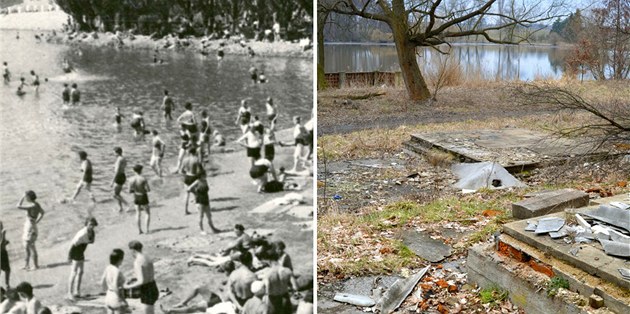 BŘEVSKÝ RYBNÍK. Kdysi výstavní prvorepublikové koupaliště, dnes smetiště s BŘEVSKÝ RYBNÍK. Kdysi výstavní prvorepublikové koupaliště, dnes smetiště s