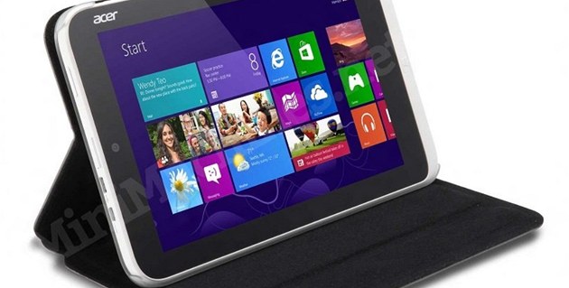 Osmipalcový tablet Acer Iconia W3. Ochranný obal slouží i jako stojánek. Osmipalcový tablet Acer Iconia W3. Ochranný obal slouží i jako stojánek.