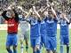 D�KUJEME. Fotbalist� Hoffenheimu se raduj� po ne�ekan�m triumfu nad Borussi�