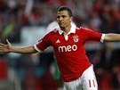 ST�ELEC. Rodrigo Lima z Benfiky se raduje pot�, co se trefil v z�pase