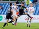 Momentka z utk�n� mezi fotbalisty Hradce Kr�lov� a P��brami.