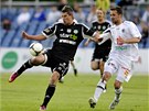 Tom� Pil�k z P��brami (vlevo) a Emir Halilovi� z Hradce Kr�lov�. 