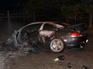 Požár dvou automobilů v Těšeticích na Znojemsku. Požár dvou automobilů v Těšeticích na Znojemsku.
