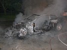 Požár dvou automobilů v Těšeticích na Znojemsku. Požár dvou automobilů v Těšeticích na Znojemsku.