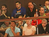 Fotbalisté Baníku Milan Baroš (první zleva dole) a Martin Lukeš (třetí zleva Fotbalisté Baníku Milan Baroš (první zleva dole) a Martin Lukeš (třetí zleva
