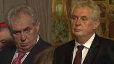 Zeman p�ed a po výstav� Korunova�ních klenot�