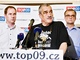 Petr Gazdík, Karel Schwarzenberg a Miroslav Kalousek při jednání TOP 09 k