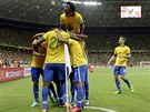 Brazilsk� st�elec Jo (21) slav� g�l do s�t� Mexika v Poh�ru FIFA. Utk�n� ve ve