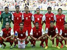 Fotbalist� tahiti p�ed duelem s Nig�ri�.