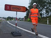 Demolice mostu přes dálnici D1 u Lokte. Demolice mostu přes dálnici D1 u Lokte.