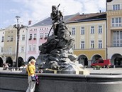 Krakonošova kašna na náměstí v Trutnově. Krakonošova kašna na náměstí v Trutnově.