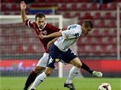 Josef Hušbauer ze Sparty (vlevo) a Ladislav Volešák ze Slovácka. Josef Hušbauer ze Sparty (vlevo) a Ladislav Volešák ze Slovácka.