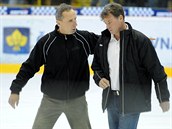 Miloslav Hořava (vlevo) a Radim Rulík, trenéři Litvínova. Miloslav Hořava (vlevo) a Radim Rulík, trenéři Litvínova.