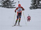NA TRATI. Veronika Vítková ve sprintu SP v Hochfilzenu. NA TRATI. Veronika Vítková ve sprintu SP v Hochfilzenu.
