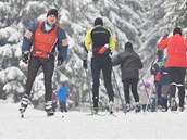 Běžkaři v Libereckém kraji už vyrazili do stop. Na snímku lyžař na Jizerské Běžkaři v Libereckém kraji už vyrazili do stop. Na snímku lyžař na Jizerské
