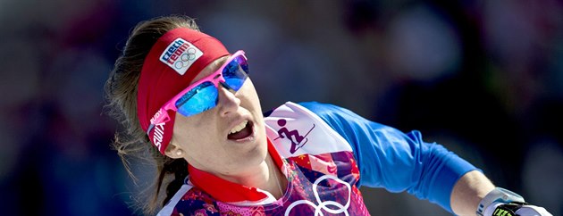 Česká běžkyně na lyžích Eva Vrabcová-Nývltová v závodu na deset kilometrů... Česká běžkyně na lyžích Eva Vrabcová-Nývltová v závodu na deset kilometrů...