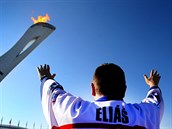 Český fanoušek před olympijském utkání proti Švýcarsku. (15. února 2014) Český fanoušek před olympijském utkání proti Švýcarsku. (15. února 2014)