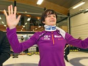 Martina Sáblíková při exhibičním curlingovém turnaji. Martina Sáblíková při exhibičním curlingovém turnaji.
