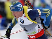 Švédský biatlonista Björn Ferry při sprintu v Pokljuce, který zvládl... Švédský biatlonista Björn Ferry při sprintu v Pokljuce, který zvládl...
