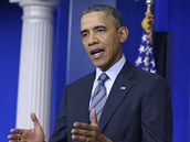 Americký prezident Barack Obama mluvil ve čtvrtek v Bílém domě o situaci na... Americký prezident Barack Obama mluvil ve čtvrtek v Bílém domě o situaci na...