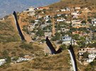 Americko-mexická hranice u města Nogales v Arizoně. Americko-mexická hranice u města Nogales v Arizoně.