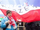Smutný polský fanoušek na MS v letech na lyžích v Harrachově Smutný polský fanoušek na MS v letech na lyžích v Harrachově