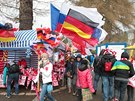 Stánek s polskými suvenýry během MS v letech na lyžích v Harrachově Stánek s polskými suvenýry během MS v letech na lyžích v Harrachově