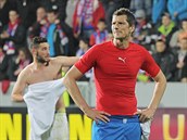 Zklamaný plzeňský obránce Marián Čišovský po vyřazení z Evropské ligy Zklamaný plzeňský obránce Marián Čišovský po vyřazení z Evropské ligy