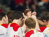 Pardubičtí basketbalisté před utkáním. Pardubičtí basketbalisté před utkáním.