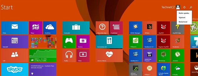 Dvě nové ikonky ve vylepšených Windows 8.1 nabízí rychlý přístup k režimům... Dvě nové ikonky ve vylepšených Windows 8.1 nabízí rychlý přístup k režimům...