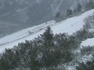 Záběr z kamery Českého hydrometeorologického ústavu ukazuje zasněžené okolí... Záběr z kamery Českého hydrometeorologického ústavu ukazuje zasněžené okolí...